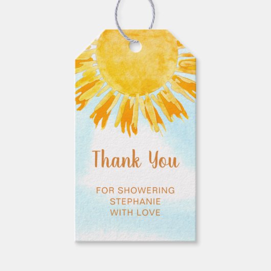 Boho Sunshine Baby Showerありがとう ギフトタグ (正面)