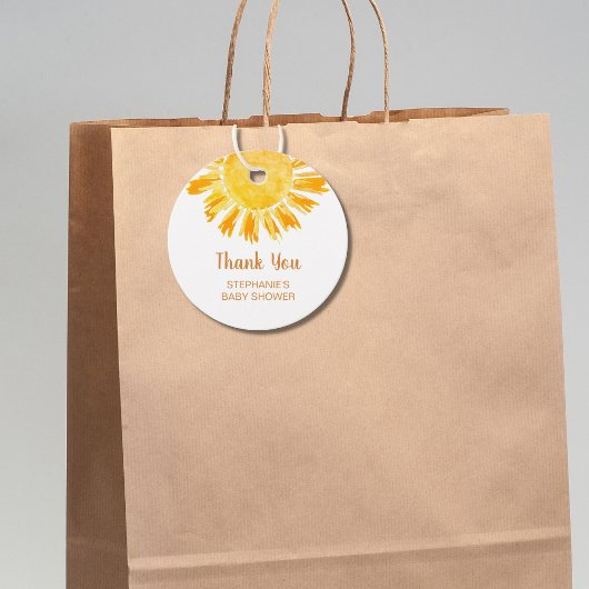 Boho Sunshine Baby Showerありがとう フェイバータグ