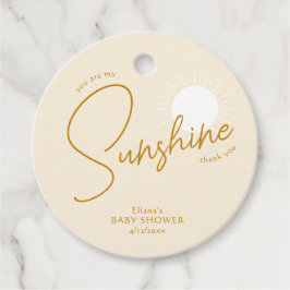 Boho Sunshine Baby Showerありがとう フェイバータグ
