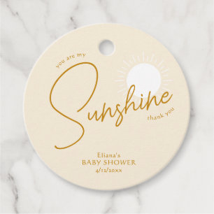 Boho Sunshine Baby Showerありがとう フェイバータグ