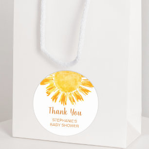 Boho Sunshine Baby Showerありがとう ラウンドシール