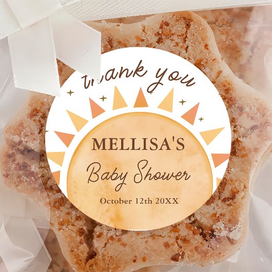 Boho Sunshine Baby Showerステッカー ラウンドシール