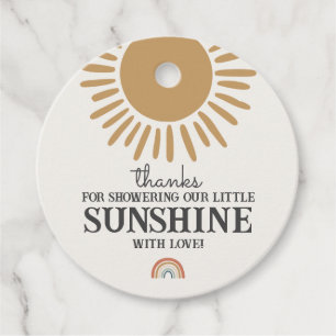 boho sunshine baby shower rainbowメッセージカード フェイバータグ