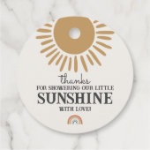 boho sunshine baby shower rainbowメッセージカード フェイバータグ (裏面)