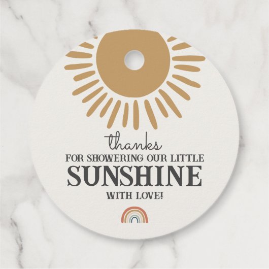boho sunshine baby shower rainbowメッセージカード フェイバータグ (裏面)