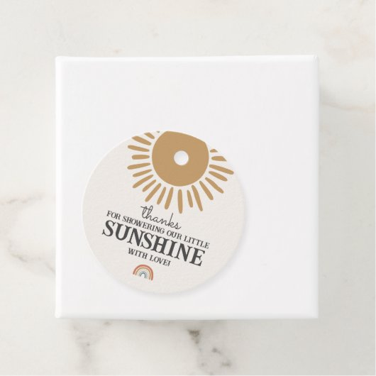 boho sunshine baby shower rainbowメッセージカード フェイバータグ (インサイチュ)