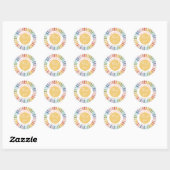 Boho Sunshine Birthday ラウンドシール (シート)