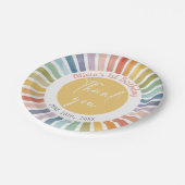 Boho Sunshine Birthday Paper Plates ペーパープレート (アングル)
