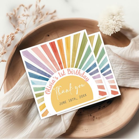 Boho Sunshine Birthday Party  スタンダードカクテルナプキン