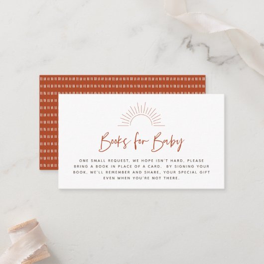 Boho Sunshine Book Requestエンクロージャカード プレイスカード (正面/裏面インサイチュ)