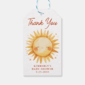 Boho Sunshine Cute Sun Baby Shower Thank You ギフトタグ (裏面)