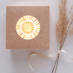 Boho sunshine First Trip のまわりに the Sun誕生日 ラウンドシール