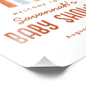 Boho Sunshine Neutral Baby Shower Welcome Sign フォトプリント (角)