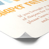 Boho sunshine sunおむつラッフルベビーシャワーサイン ポスター (角)