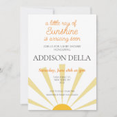 Boho Sunshine Sunをテーマにした男の子の女の子ベビーシャワー 招待状 (正面)