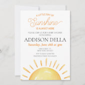 Boho Sunshine Sunをテーマにした男の子の女の子ベビーシャワー 招待状 (正面)