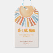 Boho sunshine sun baby showerメッセージカード ギフトタグ (正面)