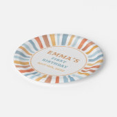 Boho Sunshine Sun Terra Cotta Paper Plates ペーパープレート (アングル)