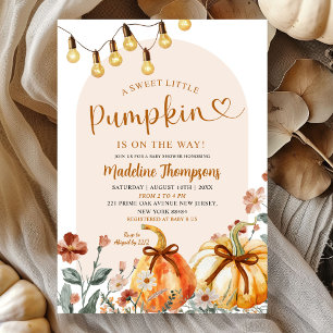 Boho Sweet Little Pumpkin on the Way Baby Shower 招待状