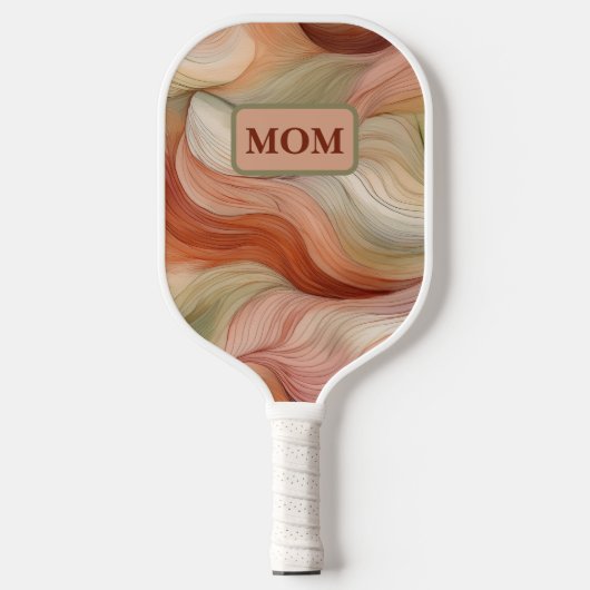  Boho Swirl Pickleball Paddle for Her Rust Sage ピックルボールラケット (正面)