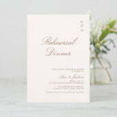 Boho Taupe書道エレガントリハーサルディナー 招待状 (スタンド正面)