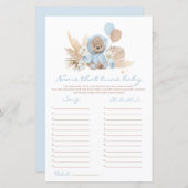 Boho Teddyクマの名前は赤ちゃんシャワーのゲームをチューニング (正面/裏面)