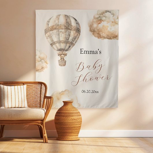Boho Teddyクマ空気バルーン雲ベビーシャワー タペストリー