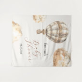 Boho Teddyクマ空気バルーン雲ベビーシャワー タペストリー (正面(横))