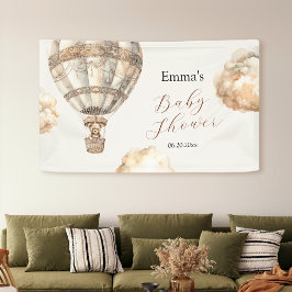 Boho Teddyクマ空気バルーン雲ベビーシャワー 横断幕