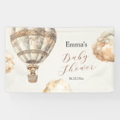 Boho Teddyクマ空気バルーン雲ベビーシャワー 横断幕 (横)