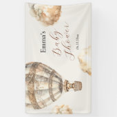 Boho Teddyクマ空気バルーン雲ベビーシャワー 横断幕 (縦)