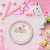 Boho Teddyベアーピンクbearly待ち赤ちゃんシャワー ペーパープレート (パーティー)