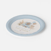 Boho TeddyベアーブルーBearly待ち赤ちゃんシャワー ペーパープレート (アングル)