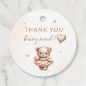 Boho Teddyベビーシャワー感謝していユーザ フェイバータグ (裏面)