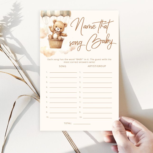Boho Teddy bearその歌の赤ちゃんシャワーのゲームの名前 (クリエイターアップロード済み)