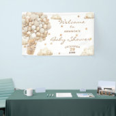 Boho Teddy Bearバルーン赤ちゃんシャワーへようこそ 横断幕 (トレードショー)