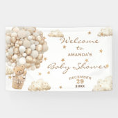 Boho Teddy Bearバルーン赤ちゃんシャワーへようこそ 横断幕 (横)