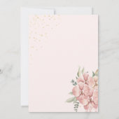 Boho Teddy Bearピンクと金ゴールド赤ちゃんシャワー 招待状 (裏面)