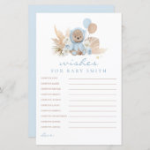 Boho Teddy Bearベビーの赤ちゃんシャワーの願い (正面/裏面)