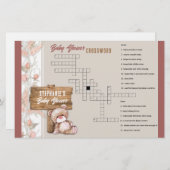 Boho Teddy Bearベビーシャワークロスワードゲーム 便箋 (正面/裏面)