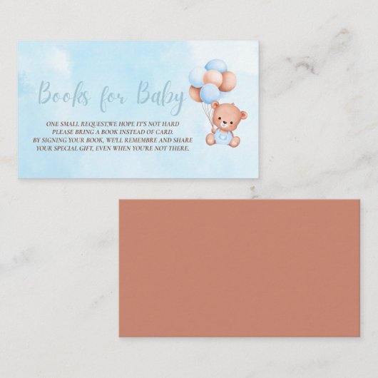 Boho Teddy Bearベビーシャワーベビー エンクロージャーカード (正面/裏面)