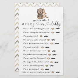 Boho Teddy Bearベビーシャワー誰がゲームを推測