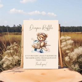 Boho Teddy bear我々はbearly待つことができるおむつラッフル ポスター