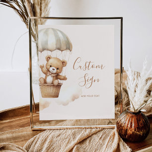 Boho teddy bear baby shower カスタム ポスター
