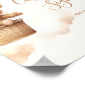 Boho teddy bear baby shower カスタム ポスター (角)