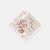 Boho Teddy Bear Baby Shower スタンダードカクテルナプキン (角)