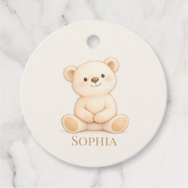 Boho Teddy Bear Baby Shower フェイバータグ