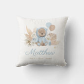 Boho Teddy Bear Baby Shower Gift Boy Blue Bear クッション (裏面)