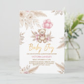 Boho Teddy Bear Baby Shower Invitation 招待状 (スタンド正面)