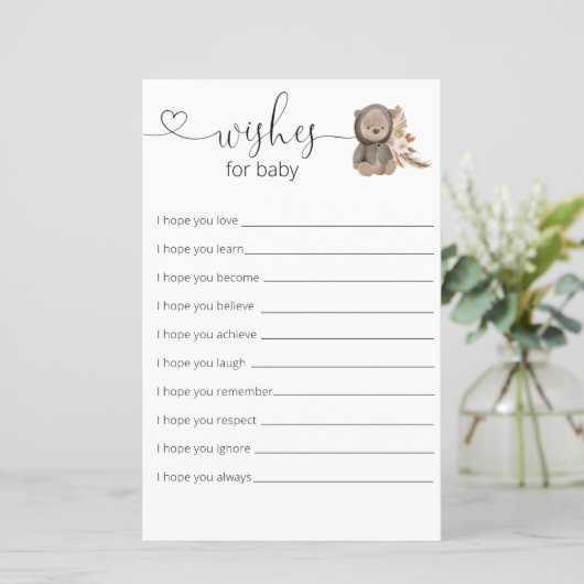 Boho Teddy Bear Baby Showersベビー (スタンド正面)